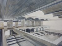 Perspective painting by a scenic art student