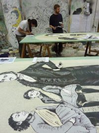 Scenic Art students creating work for the Elephant Man