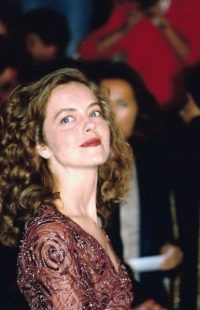 Portrait/snapshot of actress in evening wear at a film festival - Greta Scacchi