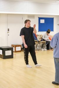 Acting student rehearsing for a show