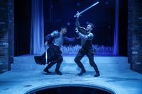 BOVTS students performing stage and screen combat in Macbeth