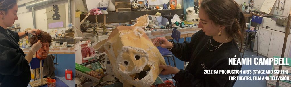 BOVTS graduate, Néamh Campbell, sculpting mask